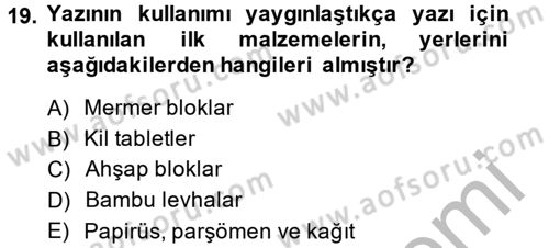 Görsel Kültür Dersi 2014 - 2015 Yılı (Final) Dönem Sonu Sınav Soruları 19. Soru