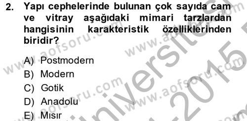 Görsel Kültür Dersi 2014 - 2015 Yılı (Final) Dönem Sonu Sınav Soruları 2. Soru