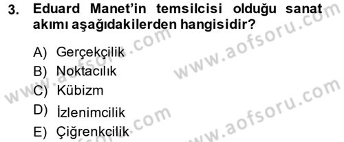 Görsel Kültür Dersi 2014 - 2015 Yılı (Final) Dönem Sonu Sınav Soruları 3. Soru
