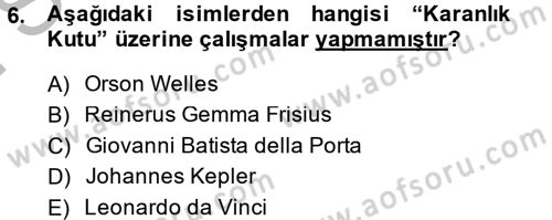 Görsel Kültür Dersi 2014 - 2015 Yılı (Final) Dönem Sonu Sınav Soruları 6. Soru