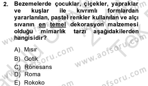 Görsel Kültür Dersi 2014 - 2015 Yılı Tek Ders Sınav Soruları 2. Soru