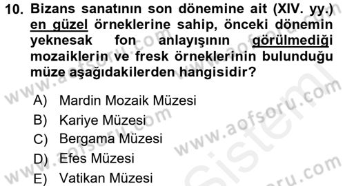 Görsel Kültür Dersi 2015 - 2016 Yılı (Vize) Ara Sınav Soruları 10. Soru