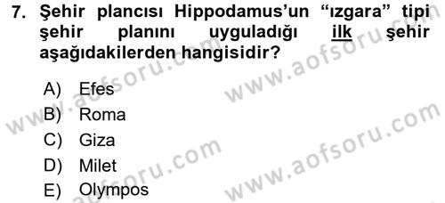 Görsel Kültür Dersi 2015 - 2016 Yılı (Vize) Ara Sınav Soruları 7. Soru