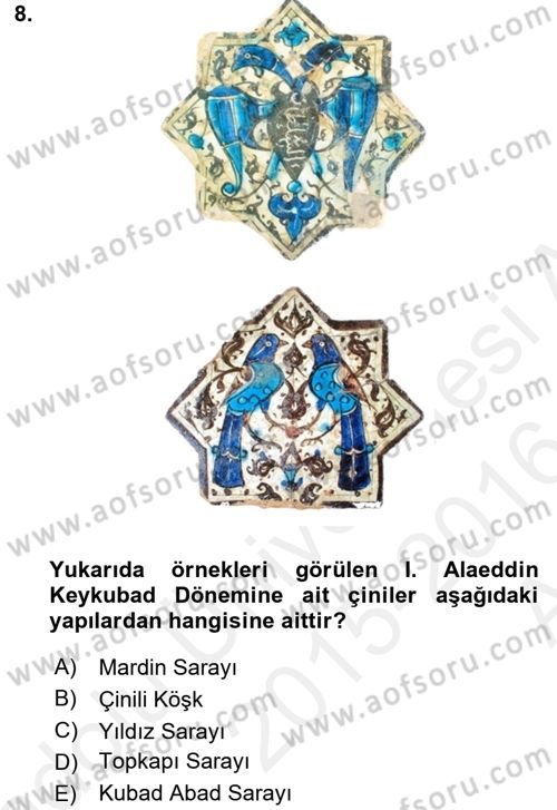 Görsel Kültür Dersi 2015 - 2016 Yılı (Vize) Ara Sınav Soruları 8. Soru