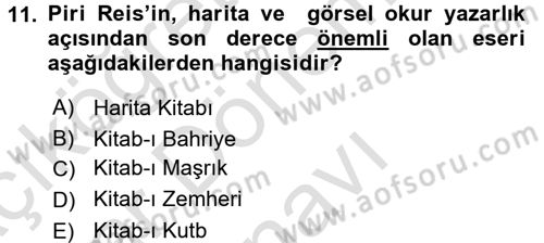 Görsel Kültür Dersi 2015 - 2016 Yılı (Final) Dönem Sonu Sınav Soruları 11. Soru