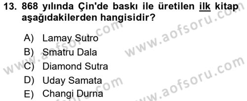 Görsel Kültür Dersi 2015 - 2016 Yılı (Final) Dönem Sonu Sınav Soruları 13. Soru