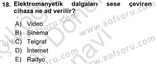Görsel Kültür Dersi 2015 - 2016 Yılı (Final) Dönem Sonu Sınav Soruları 18. Soru
