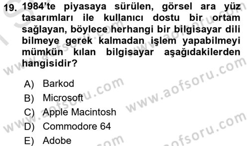 Görsel Kültür Dersi 2015 - 2016 Yılı (Final) Dönem Sonu Sınav Soruları 19. Soru