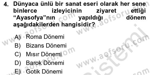 Görsel Kültür Dersi 2015 - 2016 Yılı (Final) Dönem Sonu Sınav Soruları 4. Soru