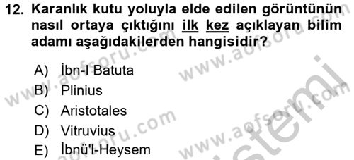 Görsel Kültür Dersi 2016 - 2017 Yılı 3 Ders Sınav Soruları 12. Soru