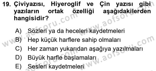 Görsel Kültür Dersi 2016 - 2017 Yılı 3 Ders Sınav Soruları 19. Soru