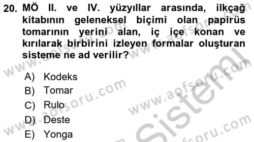 Görsel Kültür Dersi 2016 - 2017 Yılı 3 Ders Sınav Soruları 20. Soru