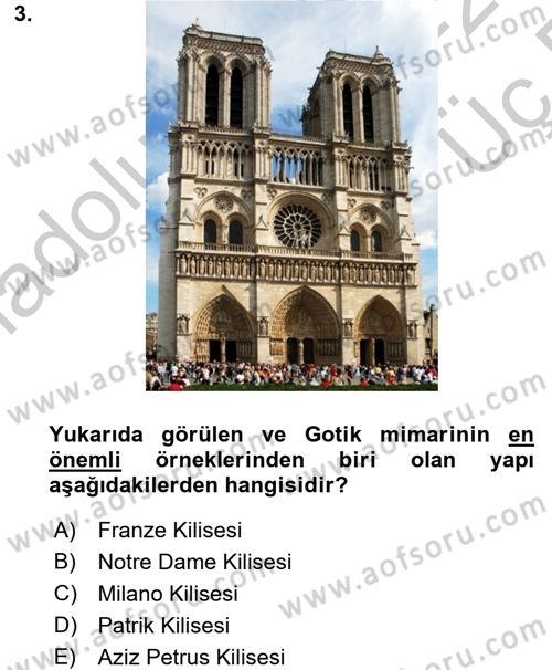 Görsel Kültür Dersi 2016 - 2017 Yılı 3 Ders Sınav Soruları 3. Soru