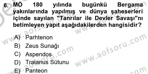 Görsel Kültür Dersi 2016 - 2017 Yılı 3 Ders Sınav Soruları 6. Soru