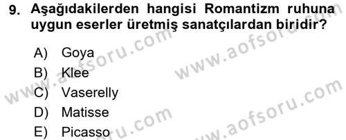 Görsel Kültür Dersi 2016 - 2017 Yılı 3 Ders Sınav Soruları 9. Soru