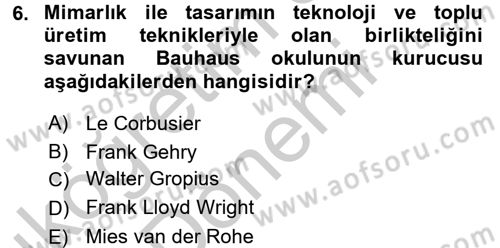 Görsel Kültür Dersi 2016 - 2017 Yılı (Vize) Ara Sınav Soruları 6. Soru