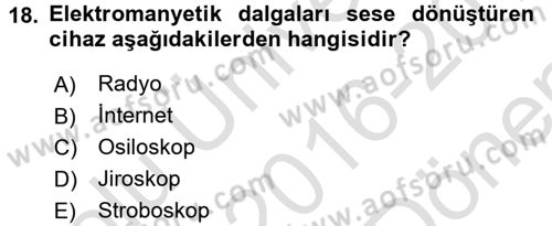 Görsel Kültür Dersi 2016 - 2017 Yılı (Final) Dönem Sonu Sınav Soruları 18. Soru