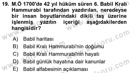 Görsel Kültür Dersi 2016 - 2017 Yılı (Final) Dönem Sonu Sınav Soruları 19. Soru