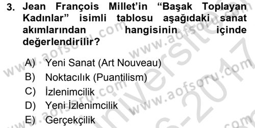 Görsel Kültür Dersi 2016 - 2017 Yılı (Final) Dönem Sonu Sınav Soruları 3. Soru
