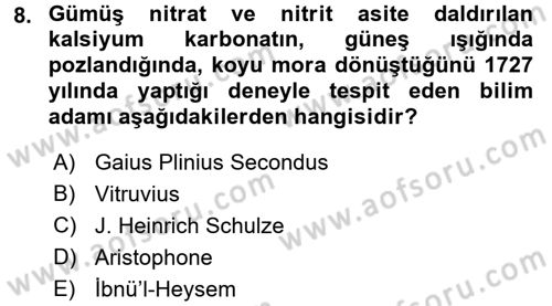 Görsel Kültür Dersi 2016 - 2017 Yılı (Final) Dönem Sonu Sınav Soruları 8. Soru