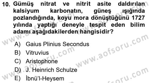 Görsel Kültür Dersi 2017 - 2018 Yılı 3 Ders Sınavı 10. Soru