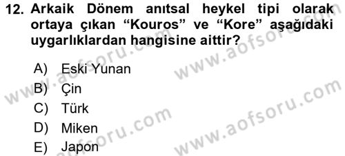 Görsel Kültür Dersi 2017 - 2018 Yılı (Vize) Ara Sınav Soruları 12. Soru