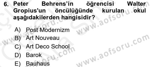 Görsel Kültür Dersi 2017 - 2018 Yılı (Vize) Ara Sınavı 6. Soru