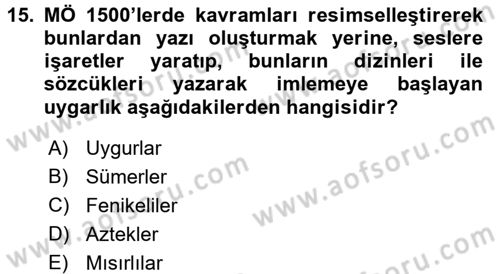 Görsel Kültür Dersi 2017 - 2018 Yılı (Final) Dönem Sonu Sınav Soruları 15. Soru