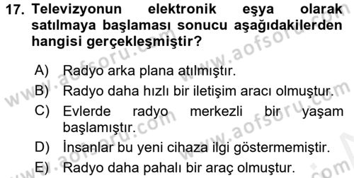 Görsel Kültür Dersi 2017 - 2018 Yılı (Final) Dönem Sonu Sınav Soruları 17. Soru