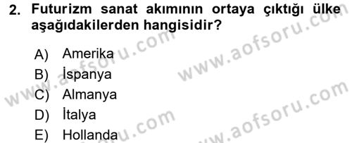Görsel Kültür Dersi 2017 - 2018 Yılı (Final) Dönem Sonu Sınav Soruları 2. Soru