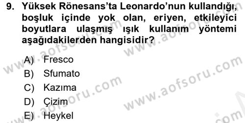 Görsel Kültür Dersi 2018 - 2019 Yılı (Vize) Ara Sınavı 9. Soru