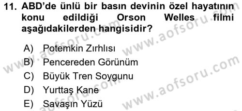 Görsel Kültür Dersi 2018 - 2019 Yılı (Final) Dönem Sonu Sınav Soruları 11. Soru
