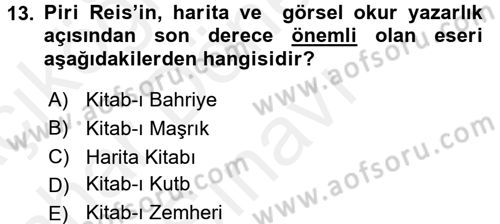Görsel Kültür Dersi 2018 - 2019 Yılı (Final) Dönem Sonu Sınav Soruları 13. Soru