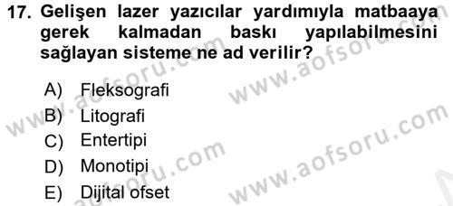 Görsel Kültür Dersi 2018 - 2019 Yılı (Final) Dönem Sonu Sınav Soruları 17. Soru
