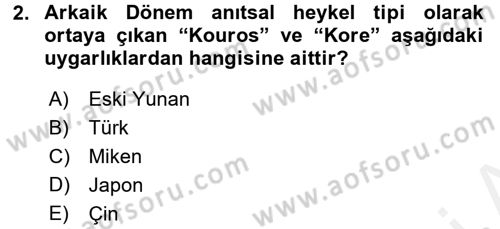 Görsel Kültür Dersi 2018 - 2019 Yılı (Final) Dönem Sonu Sınav Soruları 2. Soru