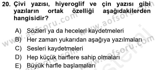Görsel Kültür Dersi 2018 - 2019 Yılı (Final) Dönem Sonu Sınav Soruları 20. Soru