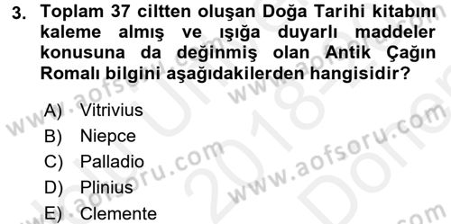 Görsel Kültür Dersi 2018 - 2019 Yılı (Final) Dönem Sonu Sınav Soruları 3. Soru