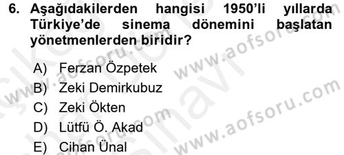 Görsel Kültür Dersi 2018 - 2019 Yılı (Final) Dönem Sonu Sınav Soruları 6. Soru