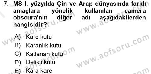 Görsel Kültür Dersi 2018 - 2019 Yılı (Final) Dönem Sonu Sınav Soruları 7. Soru