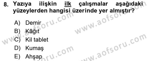 Görsel Kültür Dersi 2018 - 2019 Yılı (Final) Dönem Sonu Sınav Soruları 8. Soru