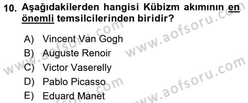 Görsel Kültür Dersi 2020 - 2021 Yılı Yaz Okulu Sınav Soruları 10. Soru