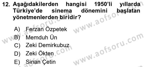 Görsel Kültür Dersi 2020 - 2021 Yılı Yaz Okulu Sınav Soruları 12. Soru