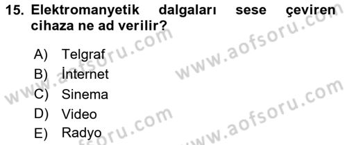 Görsel Kültür Dersi 2020 - 2021 Yılı Yaz Okulu Sınav Soruları 15. Soru