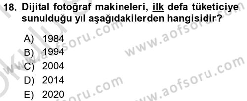 Görsel Kültür Dersi 2020 - 2021 Yılı Yaz Okulu Sınav Soruları 18. Soru