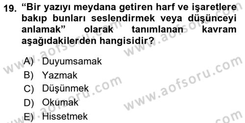 Görsel Kültür Dersi 2020 - 2021 Yılı Yaz Okulu Sınav Soruları 19. Soru