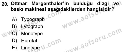 Görsel Kültür Dersi 2020 - 2021 Yılı Yaz Okulu Sınav Soruları 20. Soru