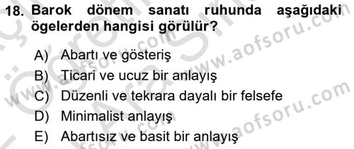 Görsel Kültür Dersi 2021 - 2022 Yılı (Vize) Ara Sınav Soruları 18. Soru