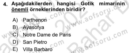 Görsel Kültür Dersi 2021 - 2022 Yılı (Vize) Ara Sınav Soruları 4. Soru
