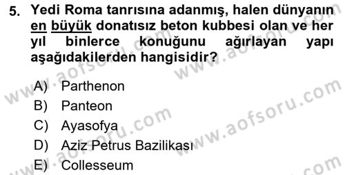 Görsel Kültür Dersi 2021 - 2022 Yılı (Vize) Ara Sınav Soruları 5. Soru