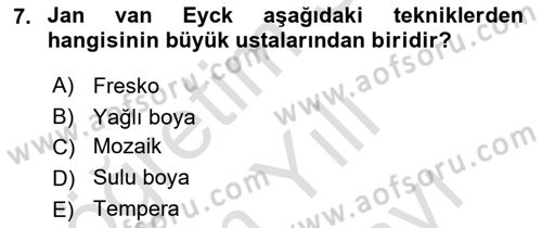 Görsel Kültür Dersi 2021 - 2022 Yılı (Vize) Ara Sınav Soruları 7. Soru